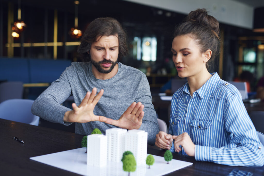 businessman explaining concept in details