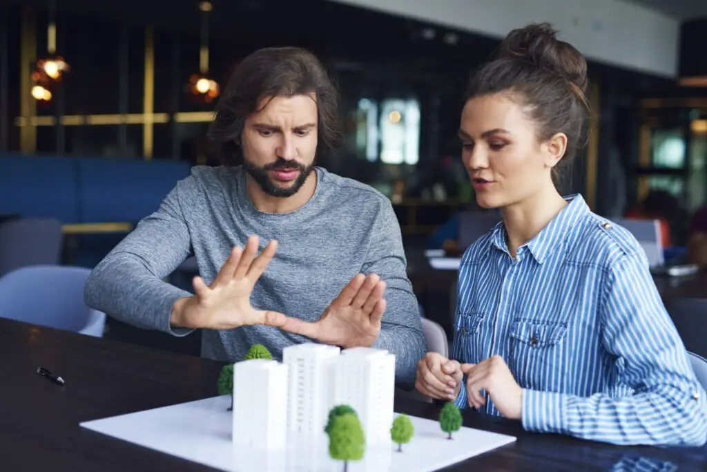 businessman explaining concept in details